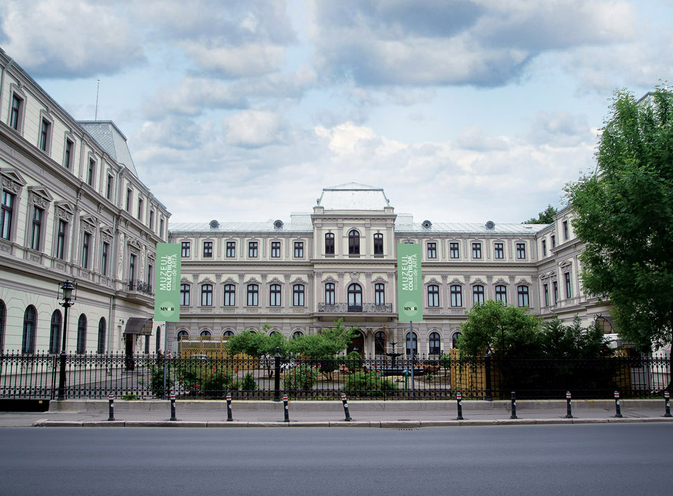 Blick auf Bukarest mit Kunstmotiv - Muzeul Colectiilor de Arta